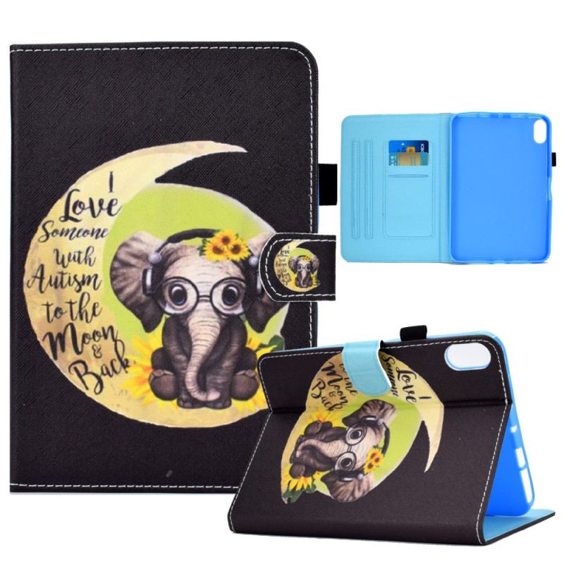 Capa Em Pele Para iPad Mini 6 (2021) Elefante Divertido