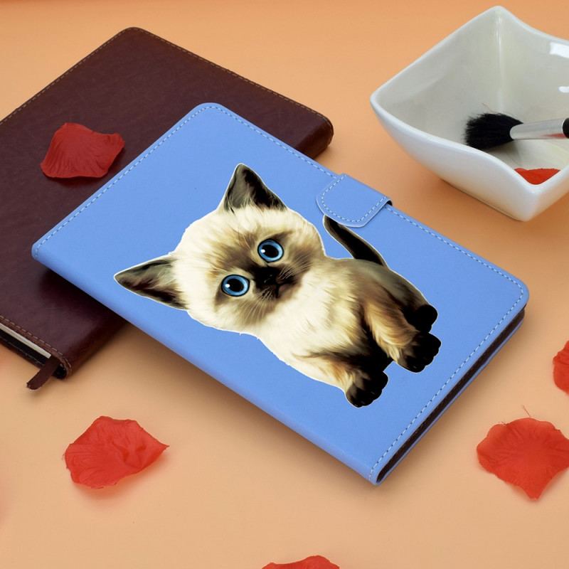 Capa Em Pele Para iPad Mini 6 (2021) Gatinho Divertido