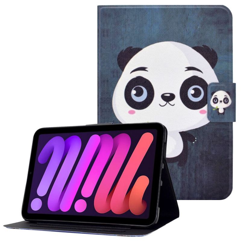 Capa Em Pele Para iPad Mini 6 (2021) Panda Fofo