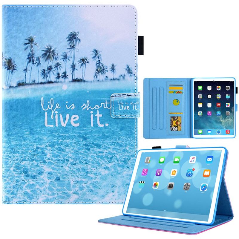 Capa Flip Para iPad Mini 6 (2021) A Vida É Curta Marinho