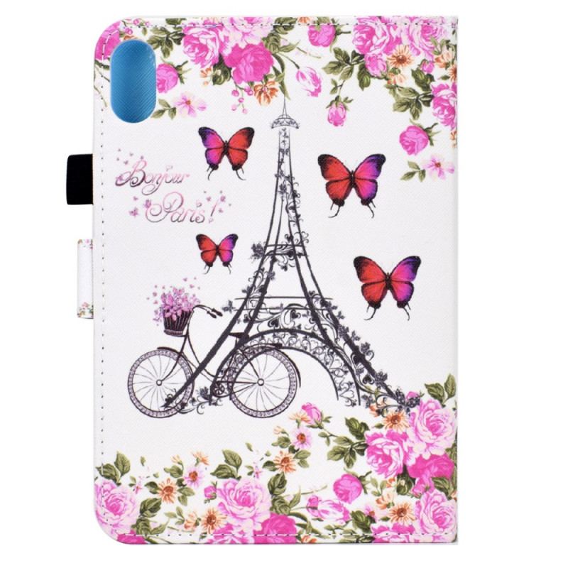 Capa Flip Para iPad Mini 6 (2021) Bicicleta Torre Eiffel