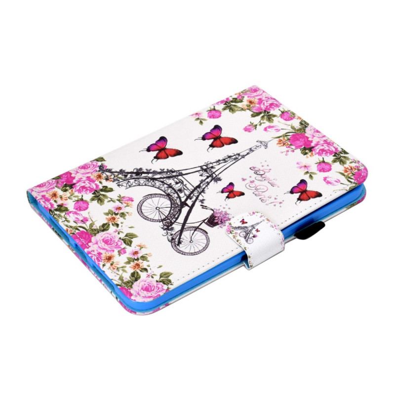 Capa Flip Para iPad Mini 6 (2021) Bicicleta Torre Eiffel