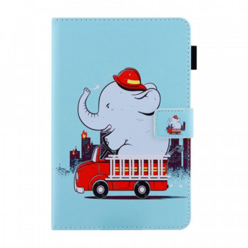 Capa Flip Para iPad Mini 6 (2021) Bombeiro Elefante