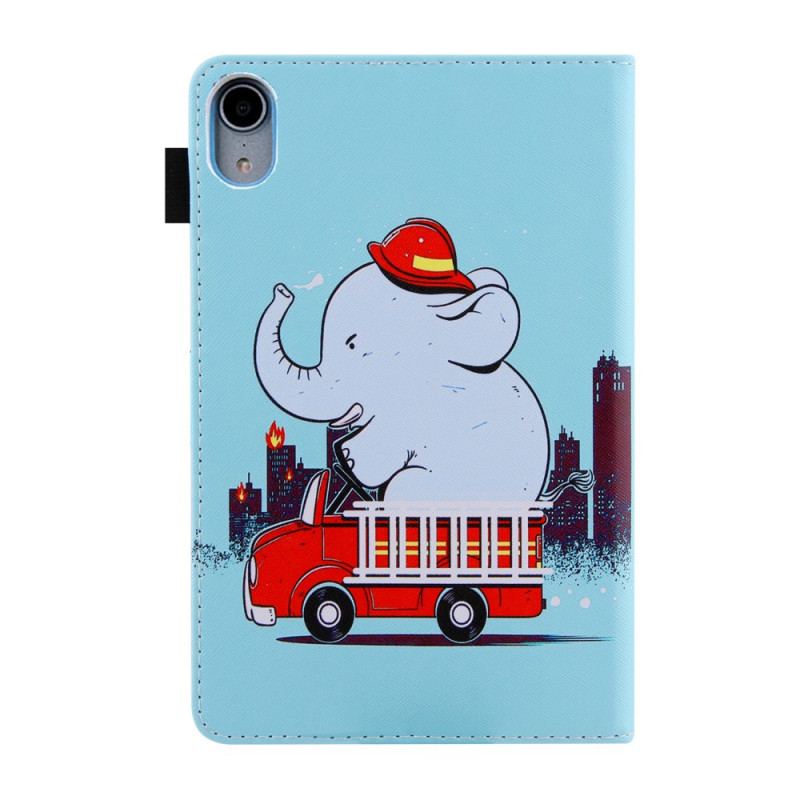 Capa Flip Para iPad Mini 6 (2021) Bombeiro Elefante