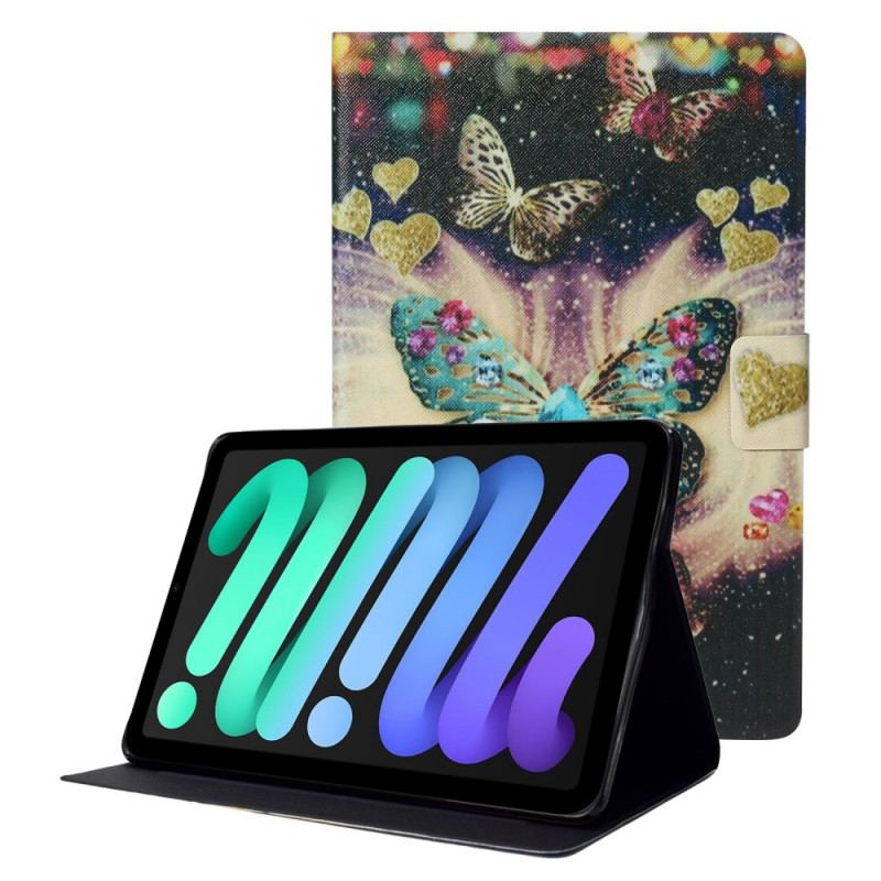 Capa Flip Para iPad Mini 6 (2021) Borboleta Requintada