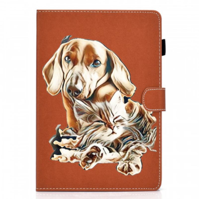 Capa Flip Para iPad Mini 6 (2021) Cão E Gato