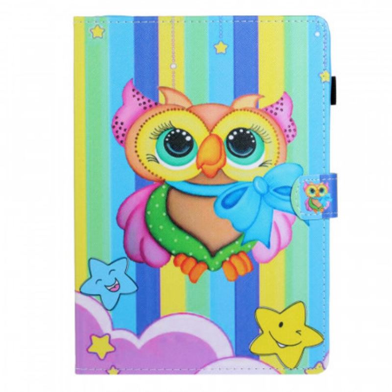 Capa Flip Para iPad Mini 6 (2021) Coruja Multicolorida