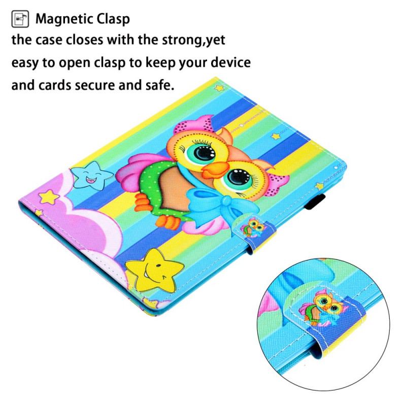 Capa Flip Para iPad Mini 6 (2021) Coruja Multicolorida