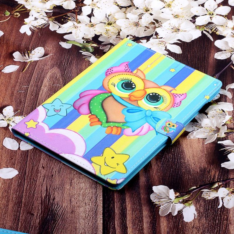 Capa Flip Para iPad Mini 6 (2021) Coruja Multicolorida