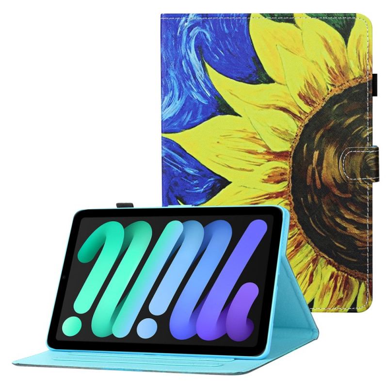 Capa Flip Para iPad Mini 6 (2021) Girassol Pintado