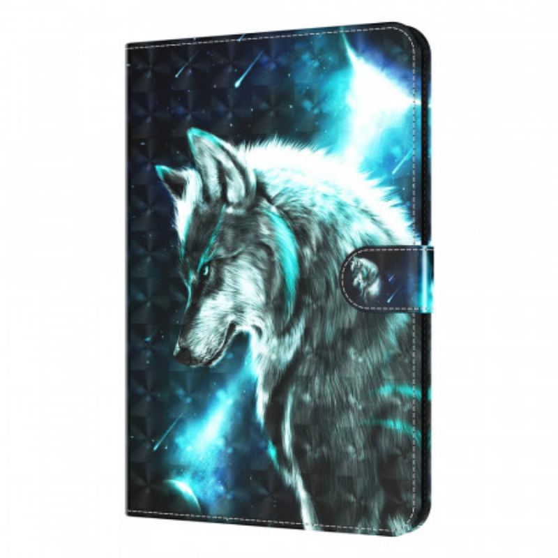 Capa Flip Para iPad Mini 6 (2021) Lobo Selvagem De Ponto De Luz