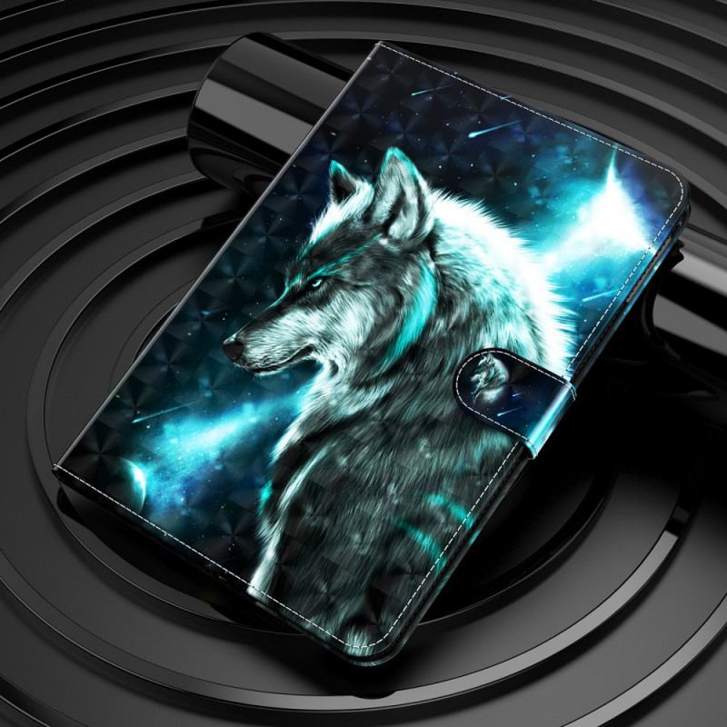 Capa Flip Para iPad Mini 6 (2021) Lobo Selvagem De Ponto De Luz