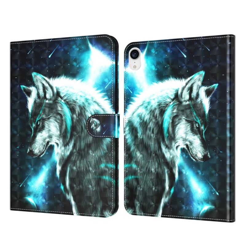 Capa Flip Para iPad Mini 6 (2021) Lobo Selvagem De Ponto De Luz