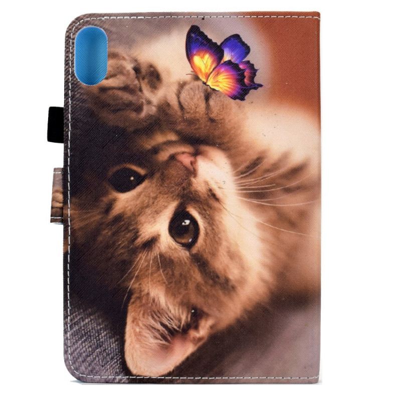 Capa Flip Para iPad Mini 6 (2021) Minha Gatinha E Borboleta