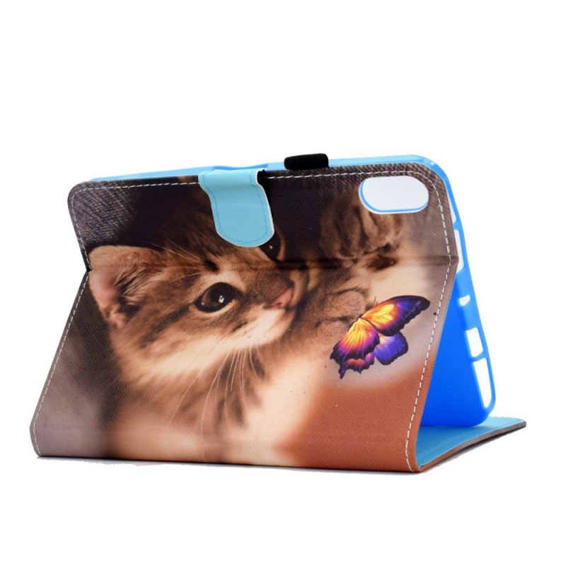 Capa Flip Para iPad Mini 6 (2021) Minha Gatinha E Borboleta