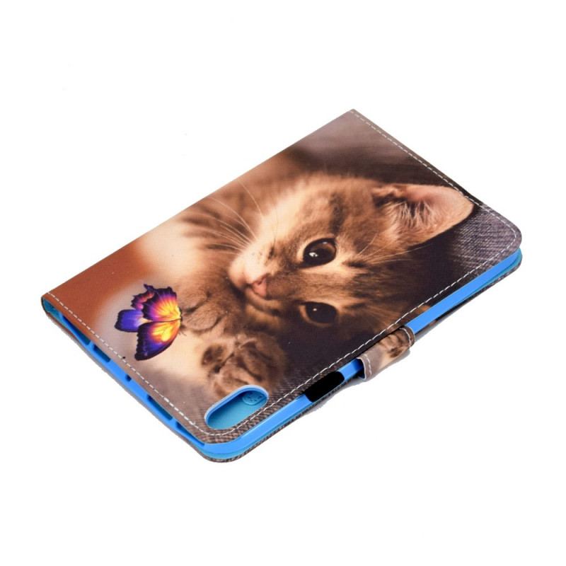 Capa Flip Para iPad Mini 6 (2021) Minha Gatinha E Borboleta