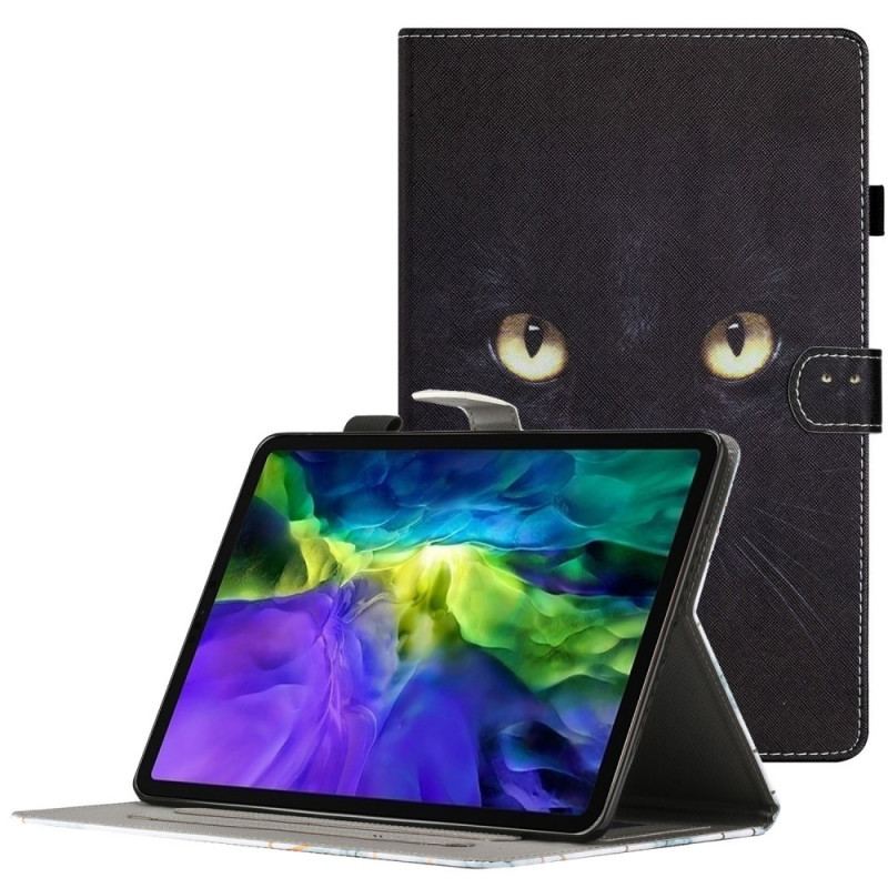 Capa Flip Para iPad Mini 6 (2021) Olhos De Gato Preto