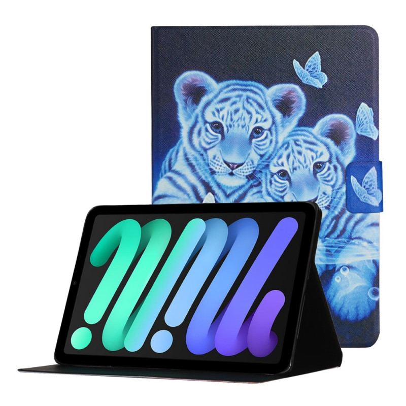 Capa Flip Para iPad Mini 6 (2021) Tigres