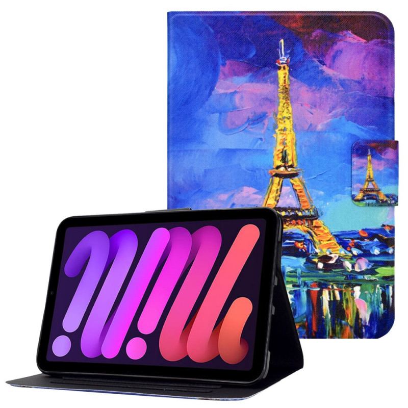 Capa Flip Para iPad Mini 6 (2021) Torre Eiffel