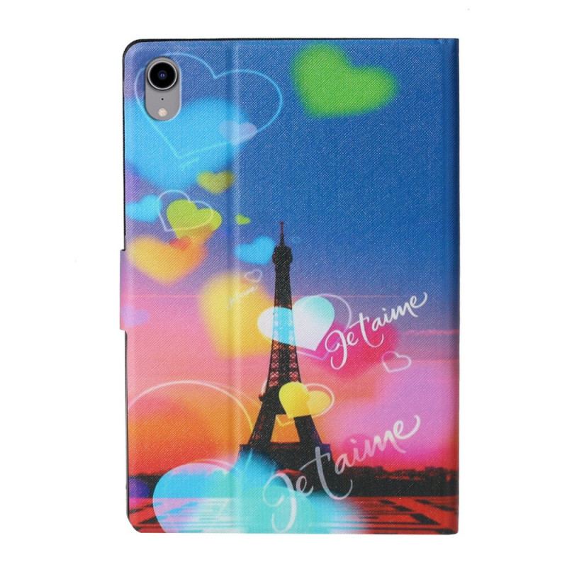 Capa Flip Para iPad Mini 6 (2021) Torre Eiffel Eu Te Amo