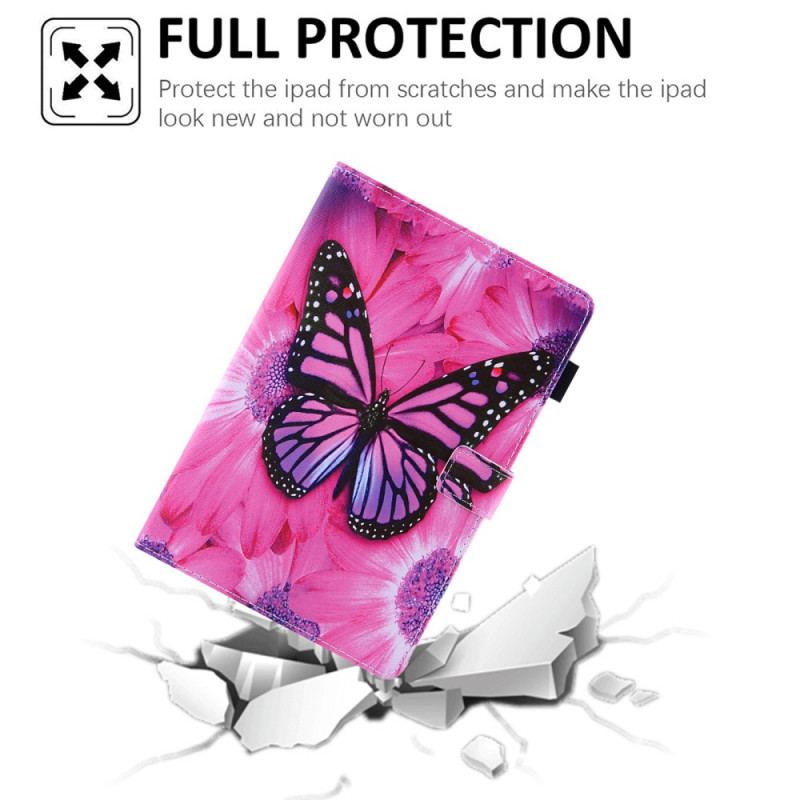 Capa Folio Para iPad Mini 6 (2021) Borboleta Floral