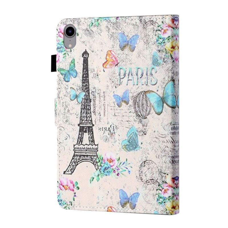 Capa Folio Para iPad Mini 6 (2021) Borboletas Da Torre Eiffel