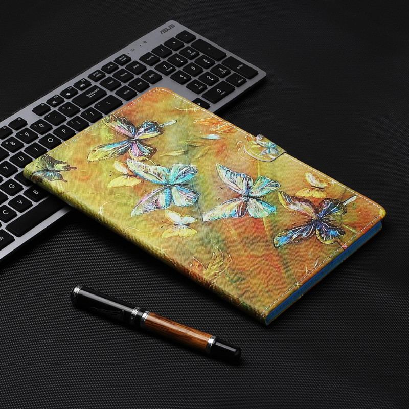 Capa Folio Para iPad Mini 6 (2021) Borboletas Pintadas