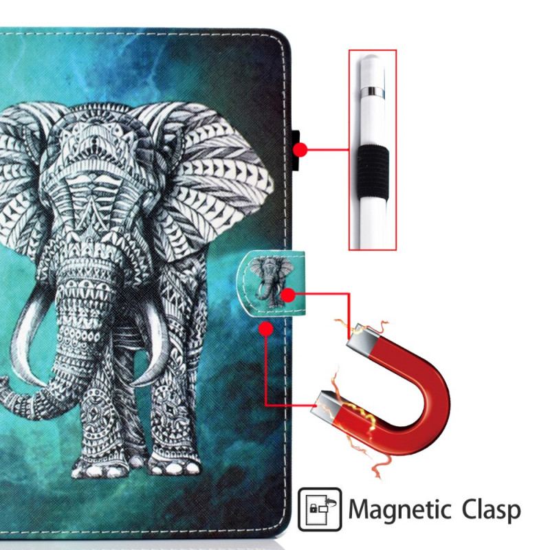 Capa Folio Para iPad Mini 6 (2021) Elefante Tribal