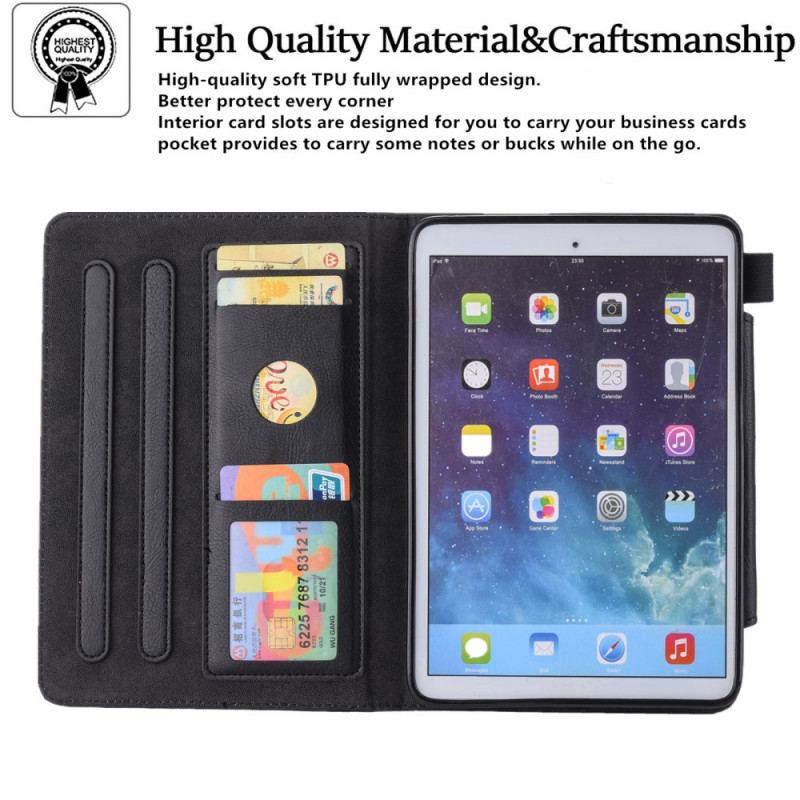 Capa Folio Para iPad Mini 6 (2021) Fecho De Prata De Couro Falso