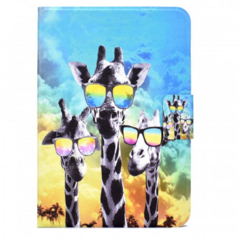 Capa Folio Para iPad Mini 6 (2021) Girafas Divertidas