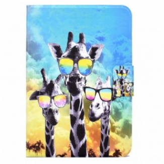 Capa Folio Para iPad Mini 6 (2021) Girafas Divertidas