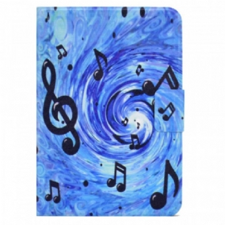 Capa Folio Para iPad Mini 6 (2021) Notas Musicais