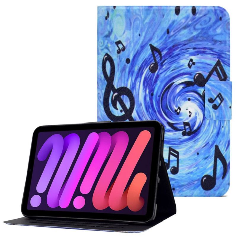 Capa Folio Para iPad Mini 6 (2021) Notas Musicais