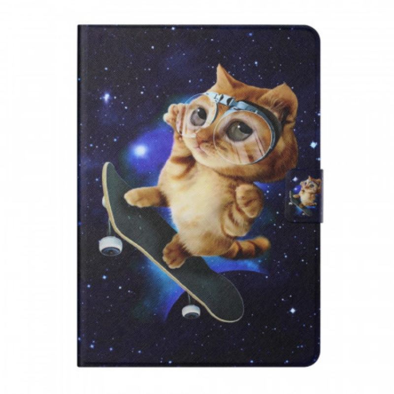 Capa Folio Para iPad Mini 6 (2021) Skate De Gato