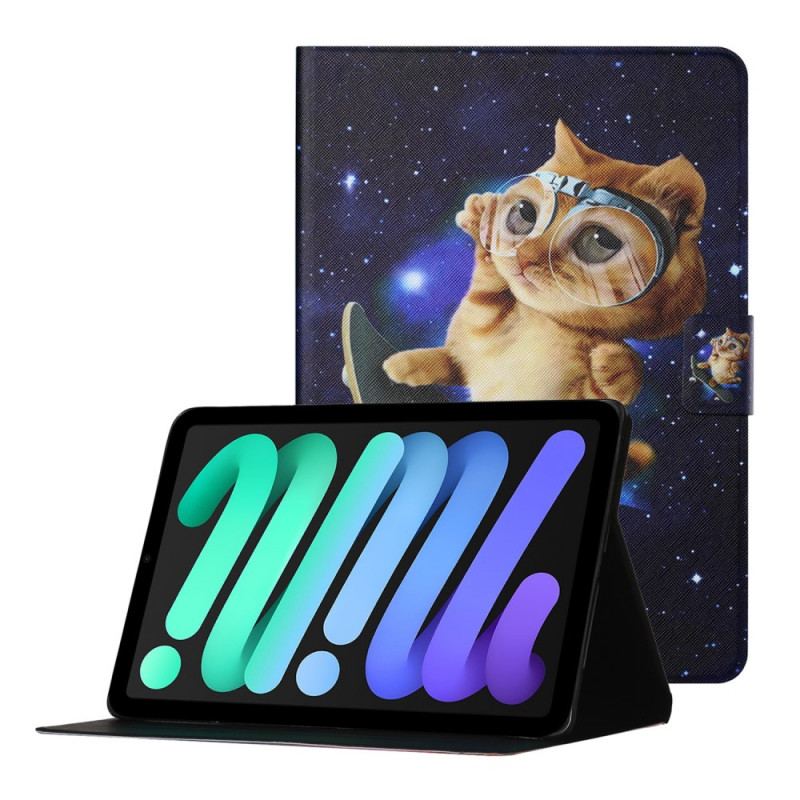 Capa Folio Para iPad Mini 6 (2021) Skate De Gato