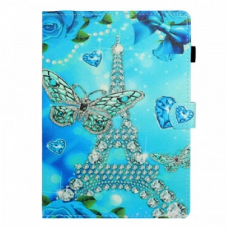 Capa Folio Para iPad Mini 6 (2021) Torre Eiffel Em Diamantes