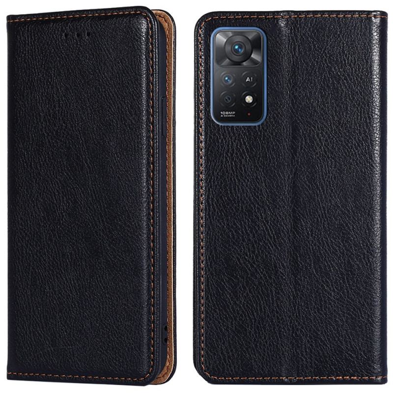 Capa De Celular Para Xiaomi Redmi Note 11 Pro / 11 Pro 5G Flip Costura De Couro Falso