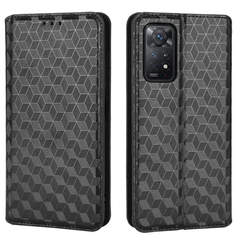 Capa De Celular Para Xiaomi Redmi Note 11 Pro / 11 Pro 5G Flip Efeito Couro Diamante 3d