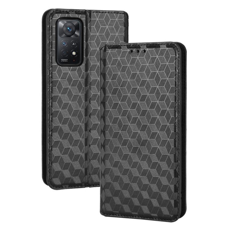 Capa De Celular Para Xiaomi Redmi Note 11 Pro / 11 Pro 5G Flip Efeito Couro Diamante 3d