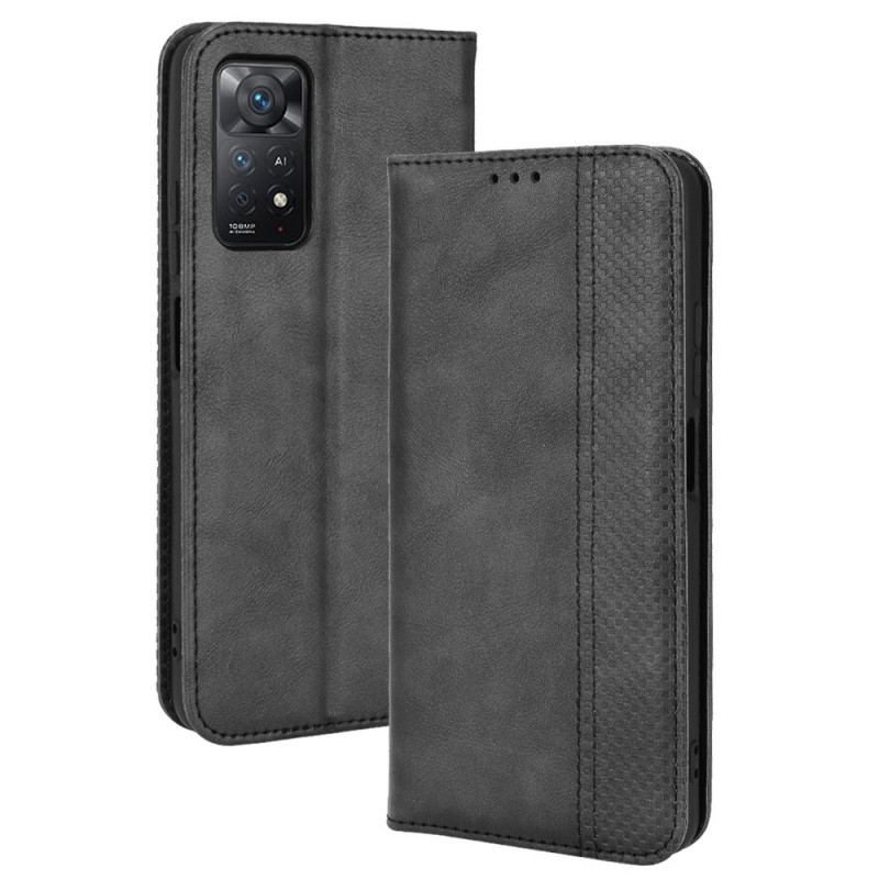 Capa De Celular Para Xiaomi Redmi Note 11 Pro / 11 Pro 5G Flip Efeito Couro Vintage Estilizado