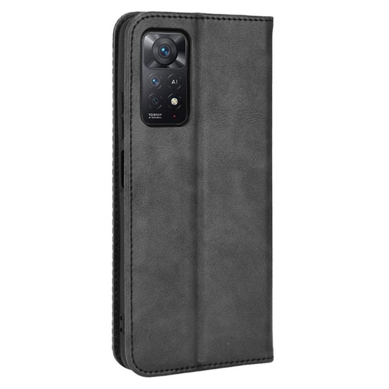 Capa De Celular Para Xiaomi Redmi Note 11 Pro / 11 Pro 5G Flip Efeito Couro Vintage Estilizado