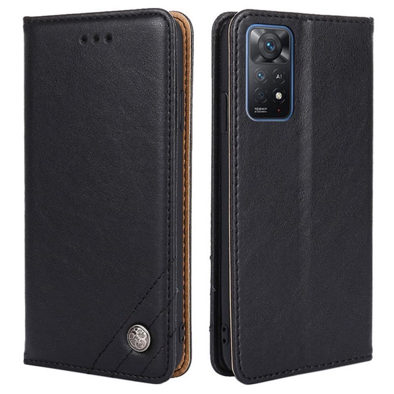 Capa De Celular Para Xiaomi Redmi Note 11 Pro / 11 Pro 5G Flip Estilo Rebite De Couro