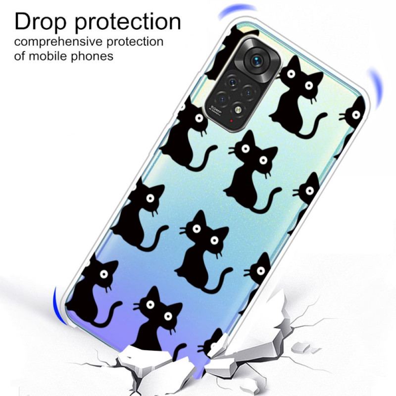 Capa De Celular Para Xiaomi Redmi Note 11 Pro / 11 Pro 5G Vários Gatos Pretos