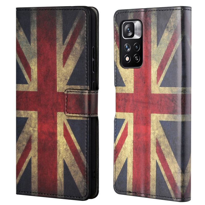 Capa De Couro Para Xiaomi Redmi Note 11 Pro / 11 Pro 5G Bandeira Da Inglaterra