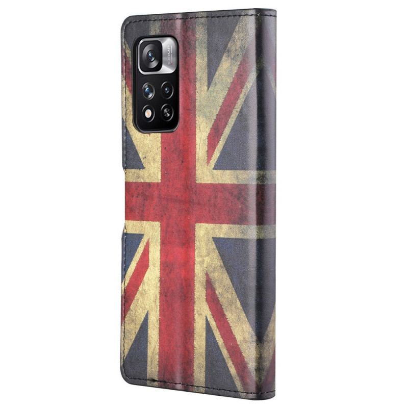 Capa De Couro Para Xiaomi Redmi Note 11 Pro / 11 Pro 5G Bandeira Da Inglaterra