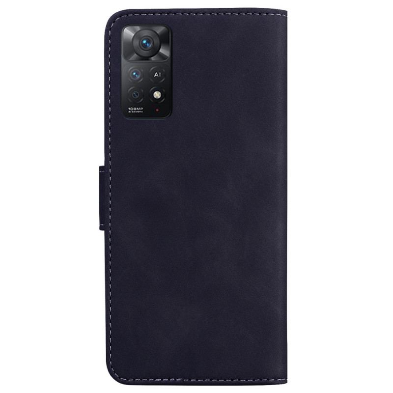 Capa De Couro Para Xiaomi Redmi Note 11 Pro / 11 Pro 5G Borboleta Com Toque De Pele