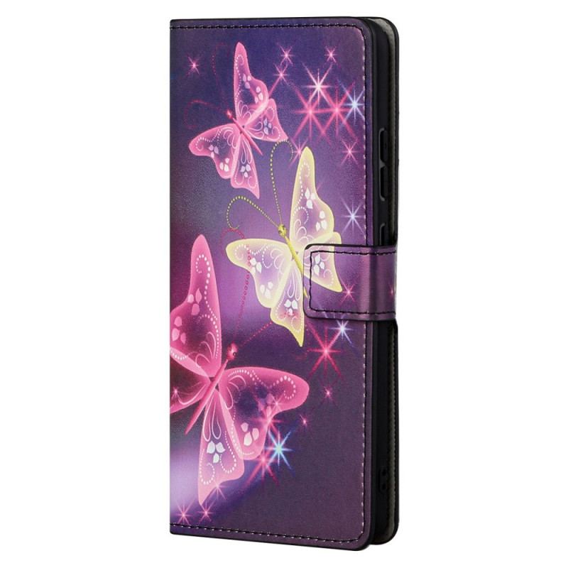 Capa De Couro Para Xiaomi Redmi Note 11 Pro / 11 Pro 5G Borboletas E Flores