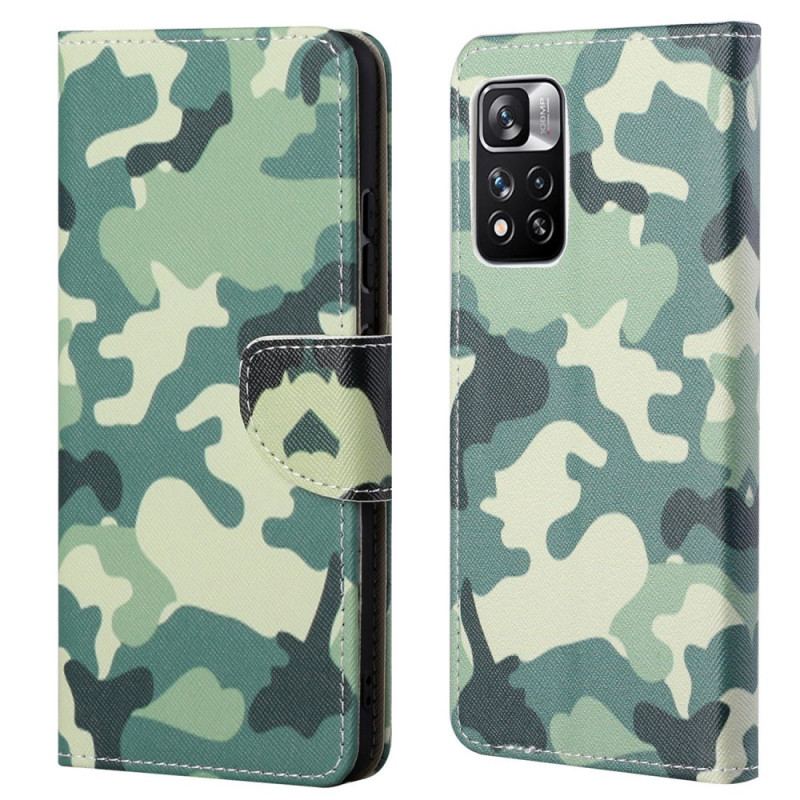 Capa De Couro Para Xiaomi Redmi Note 11 Pro / 11 Pro 5G Camuflagem Militar