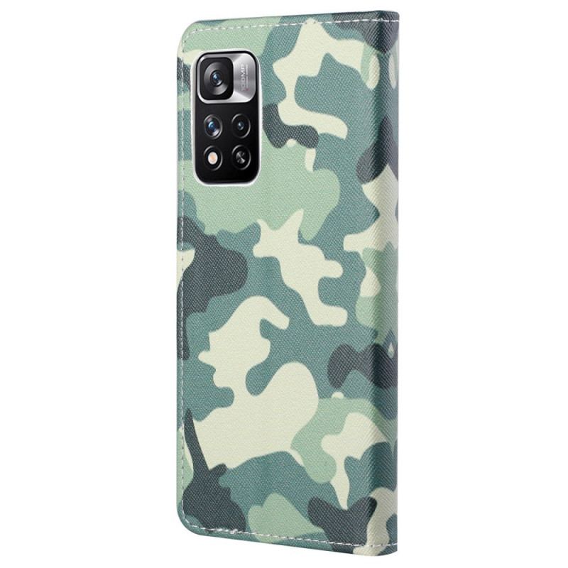 Capa De Couro Para Xiaomi Redmi Note 11 Pro / 11 Pro 5G Camuflagem Militar