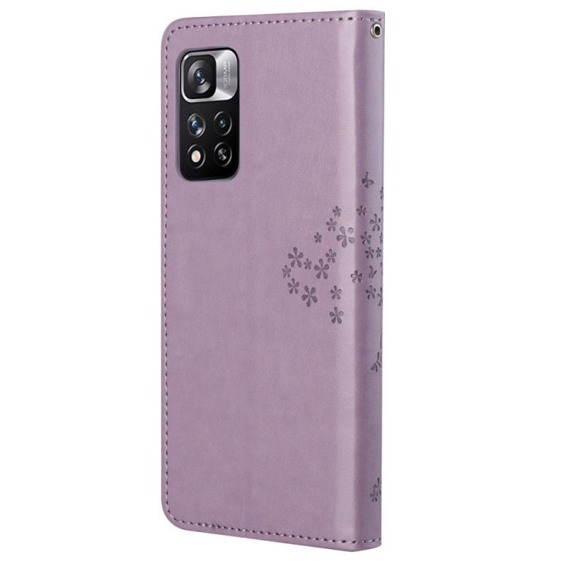 Capa De Couro Para Xiaomi Redmi Note 11 Pro / 11 Pro 5G De Cordão Tanga E Corujas